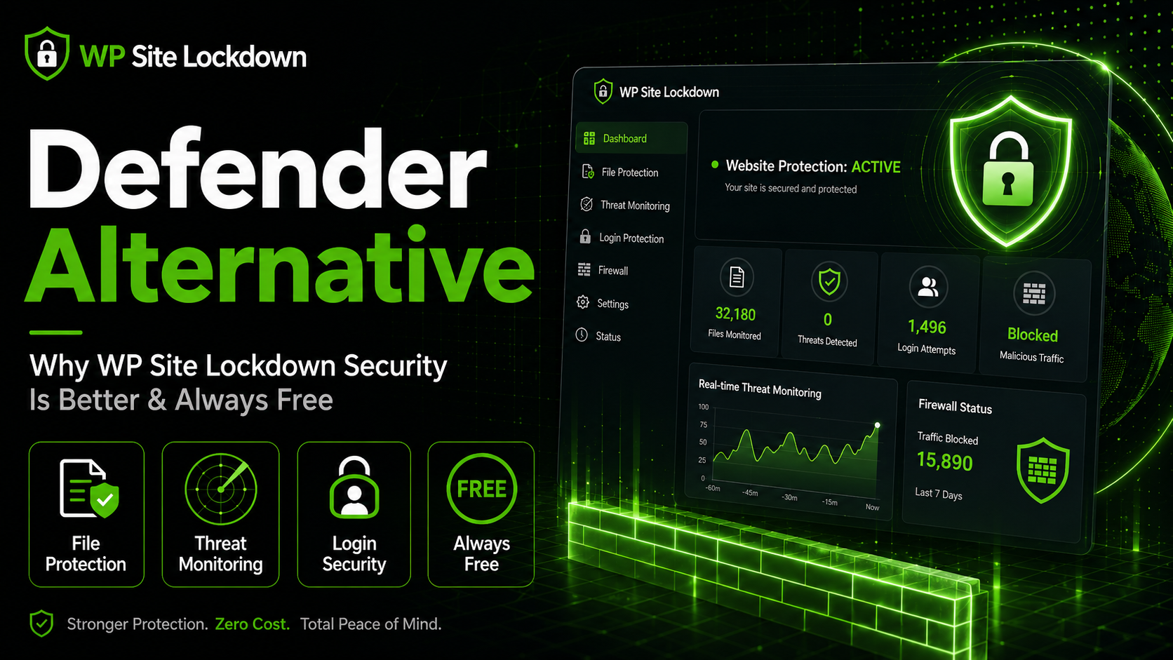 Defender alternative for WordPress security with WP Site Lockdown