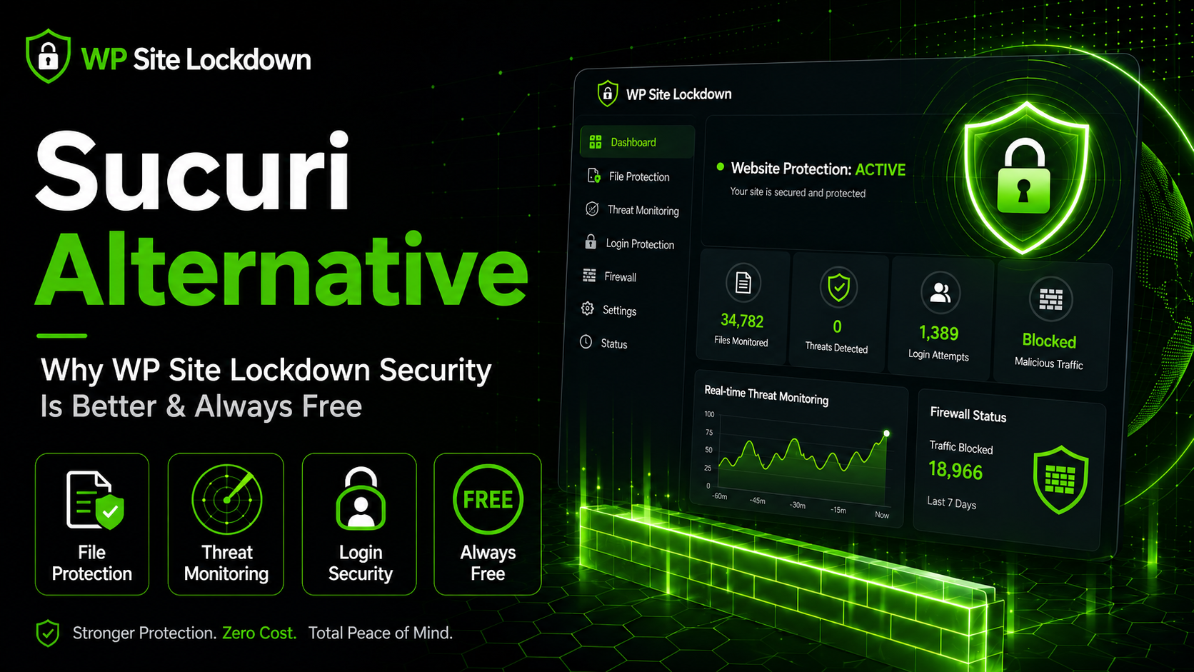 Sucuri alternative for WordPress security with WP Site Lockdown